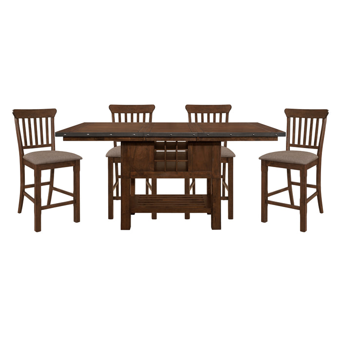 Schleiger 5pc Set (TB+4S) in Brown - 5400-36XL*5 - FAMSA Furniture (TX)