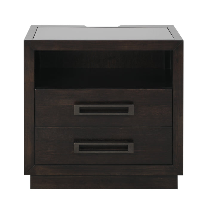 Larchmont Nightstand, LED Lighting in Gray/Transparent - 5424-4 - FAMSA Furniture (TX)