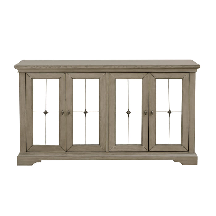 Vermillion Server with Mirrored Door in Taupe/Gray/Beige - 5442-40 - FAMSA Furniture (TX)
