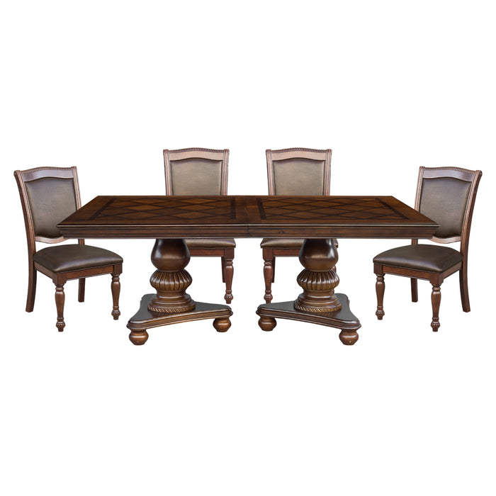 Lordsburg 5pc Set (TB+4S) in Brown/Cherry - 5473-103*5 - FAMSA Furniture (TX)