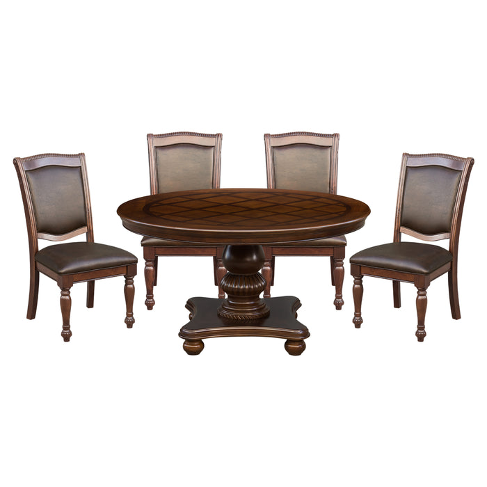 Lordsburg 5pc Set (TB+4S) in Brown/Cherry - 5473-54*5 - FAMSA Furniture (TX)