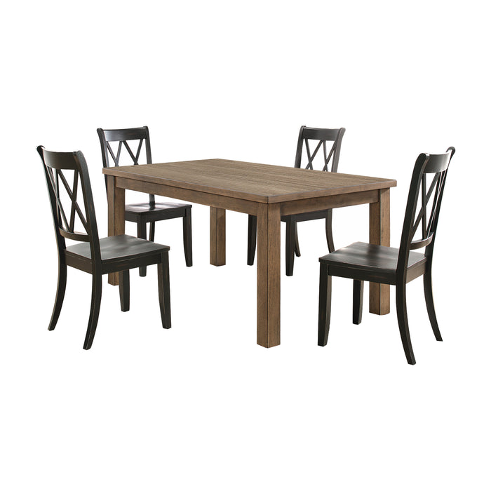 Janina 5pc Set (TB+4S) in Black/Natural - 5516-66*5BKS - FAMSA Furniture (TX)