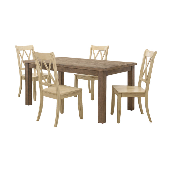 Janina 5pc Set (TB+4S) in Beige/Natural - 5516-66*5BMS - FAMSA Furniture (TX)