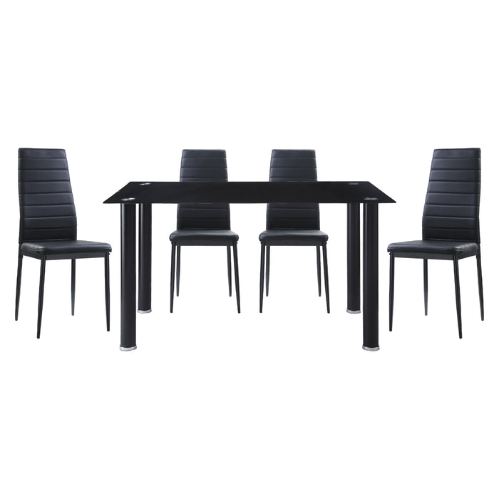 Florian 5pc Set (TB+4S) in Transparent/Gold/Silver/Champagne/Black - 5538BK*5