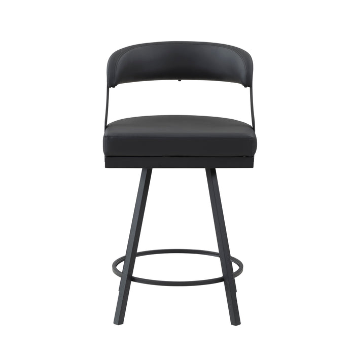 Crowley Swivel Counter Height Chair in Black - 5565-24BK - FAMSA Furniture (TX)