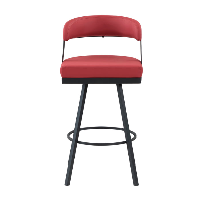 Crowley Swivel Pub Height Chair in Black/Red - 5565-29RD - FAMSA Furniture (TX)