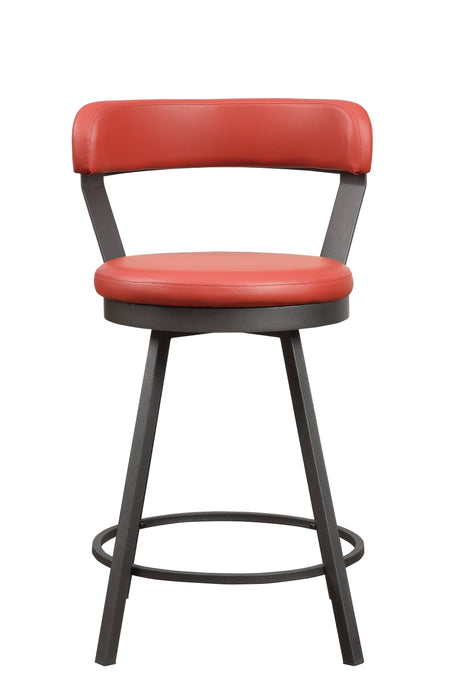 Appert Swivel Counter Height Chair, Red in Gray/Red - 5566-24RD - FAMSA Furniture (TX)