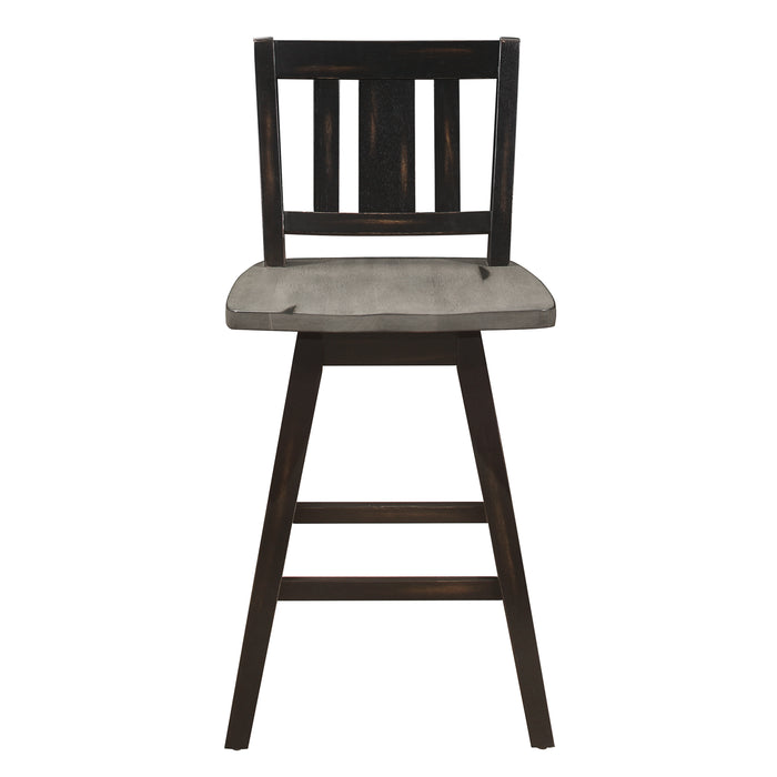 Amsonia Swivel Counter Height Chair in Black/Gray - 5602-24BKS2 - FAMSA Furniture (TX)