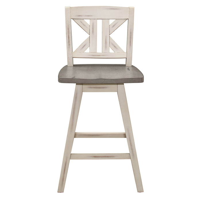 Amsonia Swivel Counter Height Chair in White/Gray - 5602-24WTS1 - FAMSA Furniture (TX)