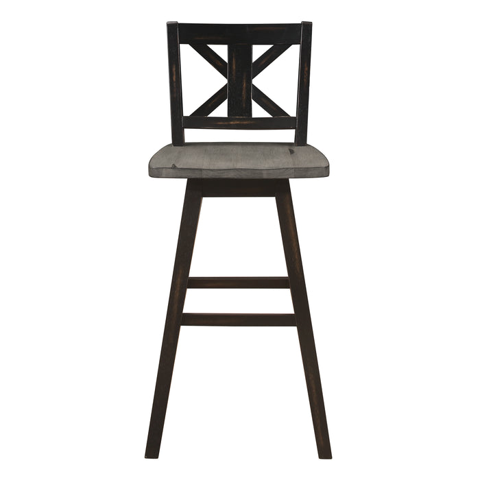 Amsonia Swivel Pub Height Chair in Black/Gray - 5602-29BK - FAMSA Furniture (TX)
