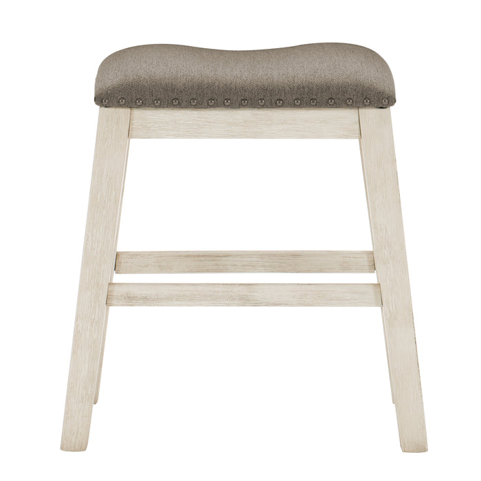 Timbre Counter Height Stool in White/Brown - 5603WW-24 - FAMSA Furniture (TX)