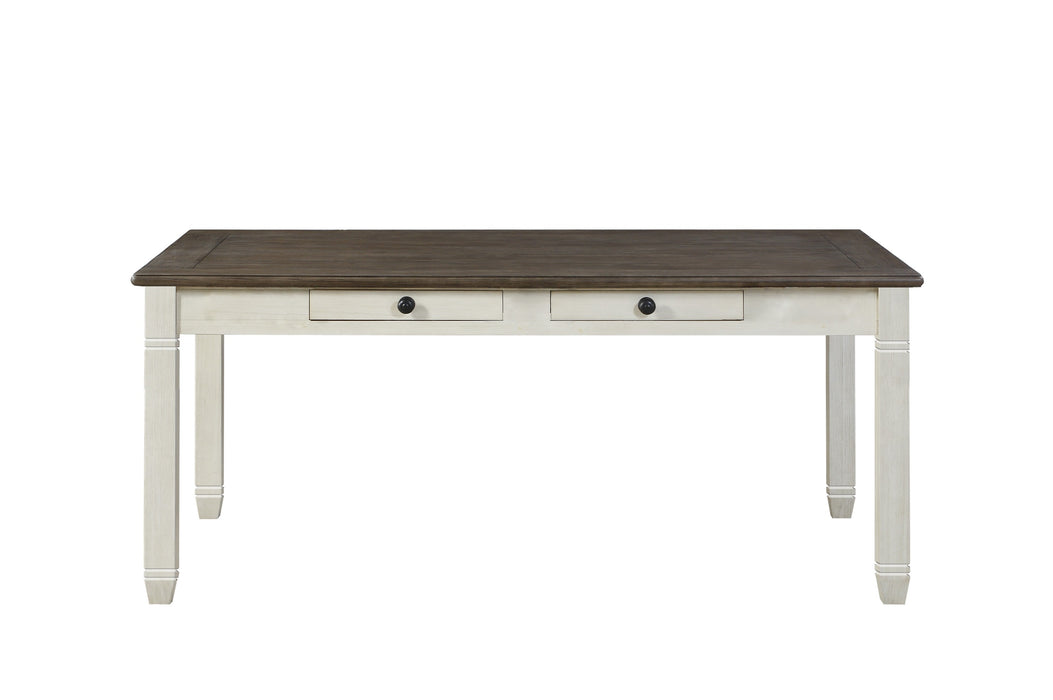 Granby Dining Table in White/Brown - 5627NW-72 - FAMSA Furniture (TX)