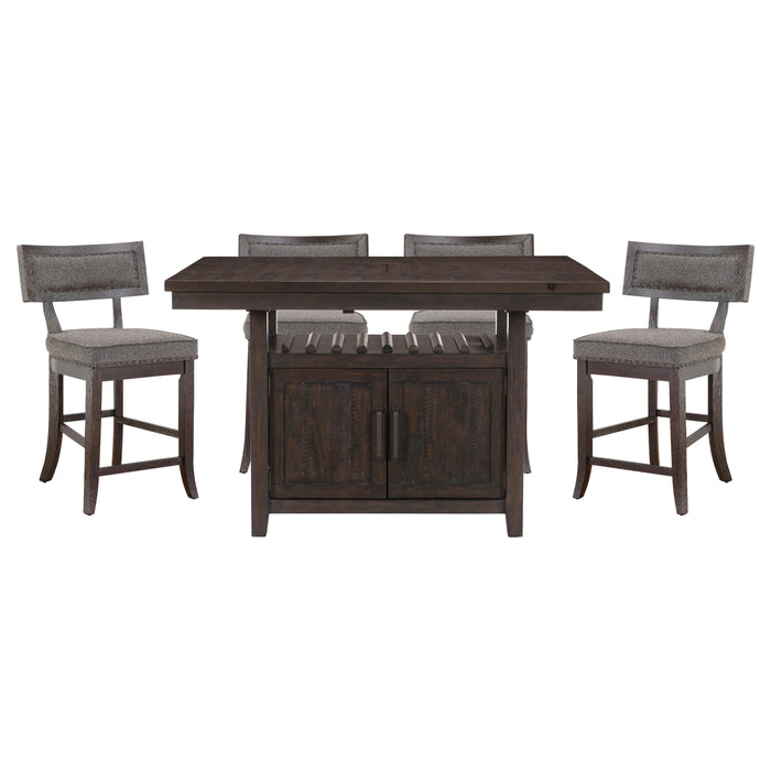 Oxton 5pc Set (TB+4S) in Brown/Cherry/Espresso - 5655-36*5FA - FAMSA Furniture (TX)