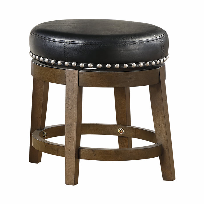 Westby Round Swivel Stool, Black in Brown/Black - 5681BLK-18 - FAMSA Furniture (TX)
