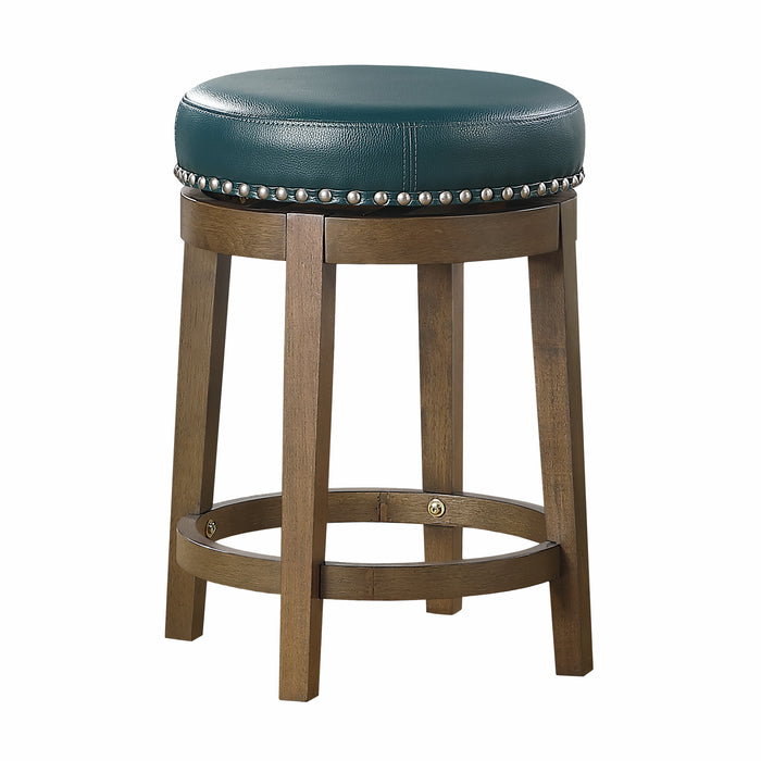 Westby Round Swivel Counter Height Stool, Green in Green/Brown - 5681GEN-24 - FAMSA Furniture (TX)