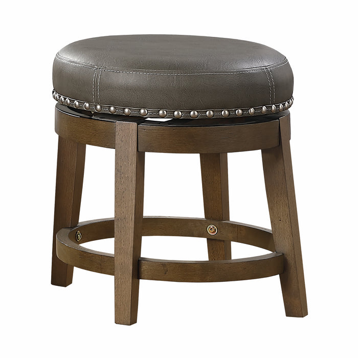 Westby Round Swivel Stool, Gray in Gray/Brown - 5681GRY-18 - FAMSA Furniture (TX)
