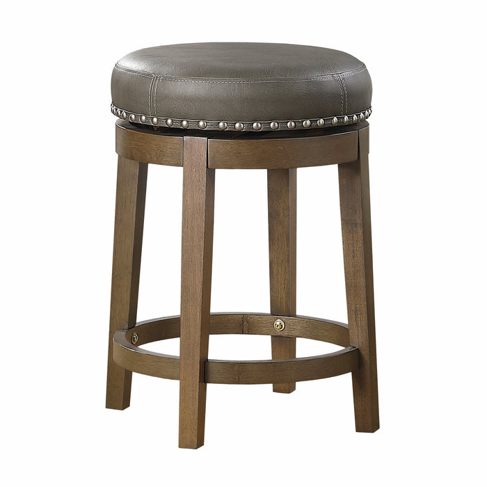 Westby Round Swivel Counter Height Stool, Gray in Brown/Gray - 5681GRY-24 - FAMSA Furniture (TX)