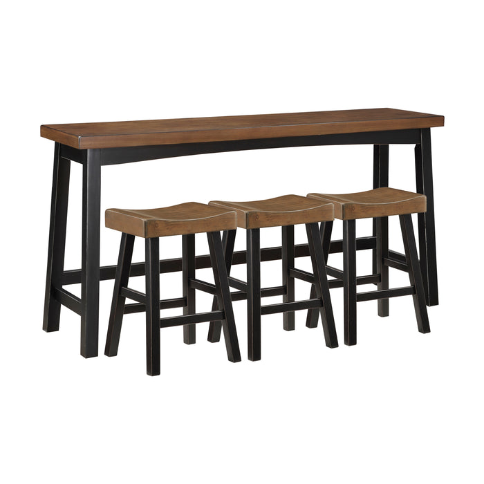 Caspian 4-Piece Pack Counter Height Set in Black/Brown - 5687BTT-364P