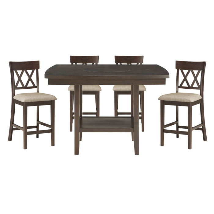 Balin 5pc Set (TB+4S) in Brown - 5716-36*5S2 - FAMSA Furniture (TX)