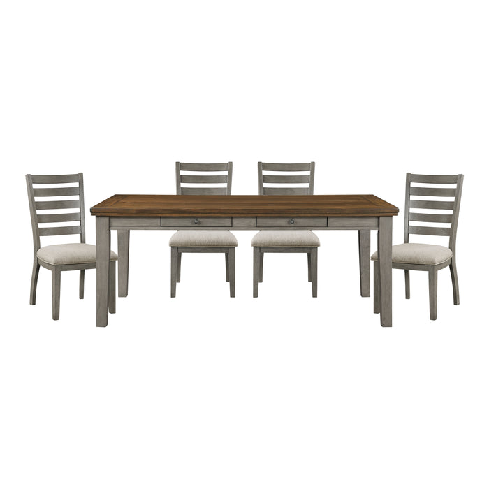 Tigard 5pc Set (TB+4S) in Beige/Cherry/Gray - 5761GY-78*5 - FAMSA Furniture (TX)
