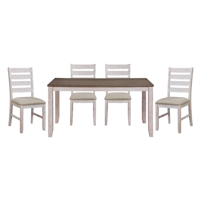 Ithaca 5pc Set (TB+4S) in White/Gray - 5769W-60*5 - FAMSA Furniture (TX)