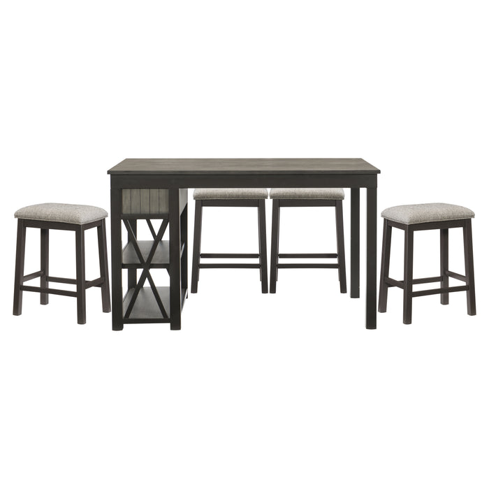 Elias 5pc Set (TB+4S) in Gray - 5772-36*5 - FAMSA Furniture (TX)