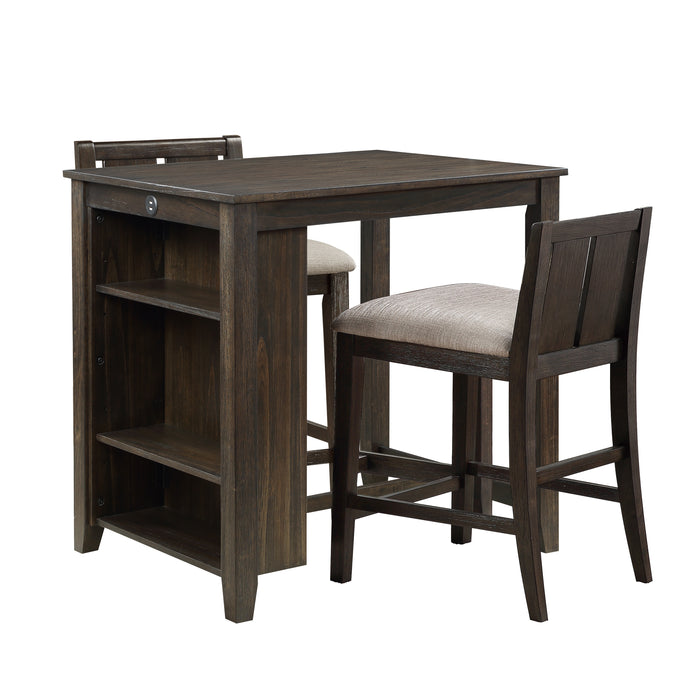 Daye 3-Piece Pack Counter Height Set in Cherry/Brown - 5773DC-32 - FAMSA Furniture (TX)