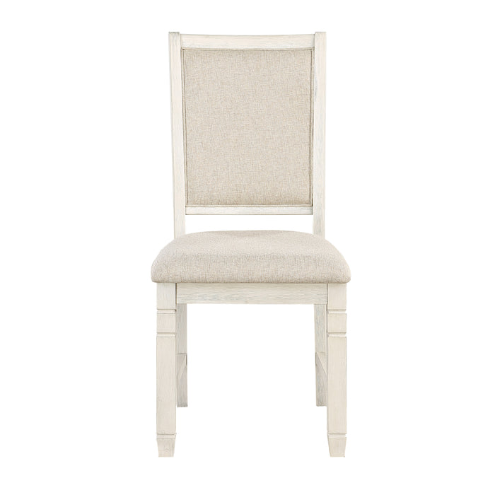 Asher Side Chair in White/Beige - 5800WHS - FAMSA Furniture (TX)