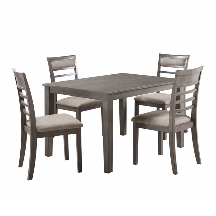 Lovell 5-Piece Pack Dinette Set in Brown/Gray - 5806-5P