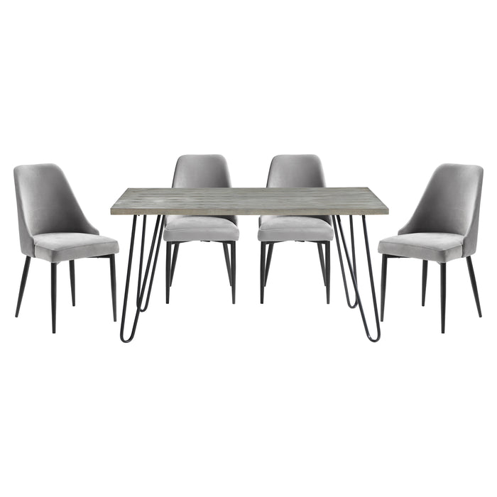 Keene 5pc Set (TB+4S) in Gray/Metal - 5817-60*5GY - FAMSA Furniture (TX)