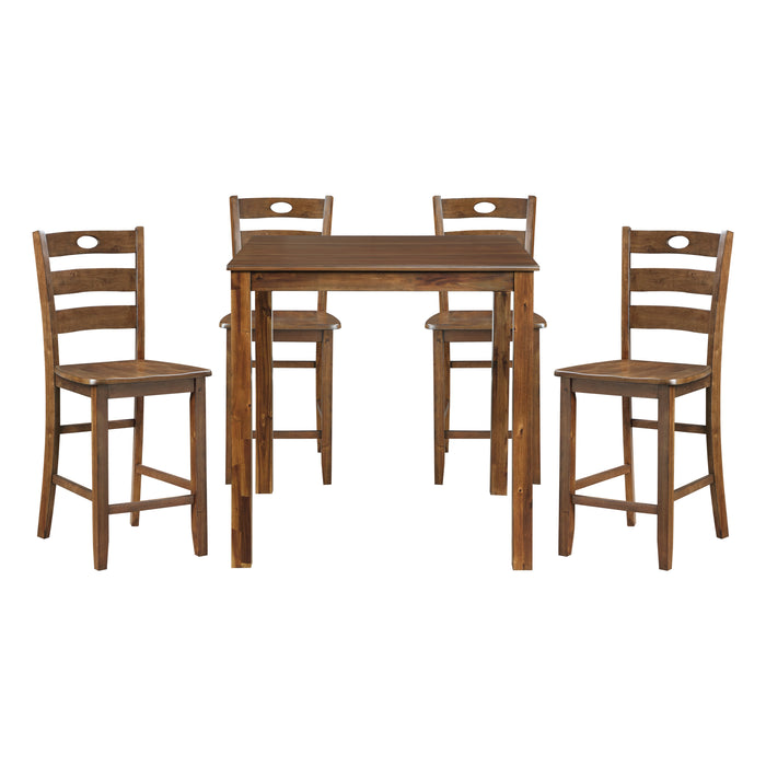 Stowe 5-Piece Pack Counter Height Set in Walnut - 5891-36 - FAMSA Furniture (TX)