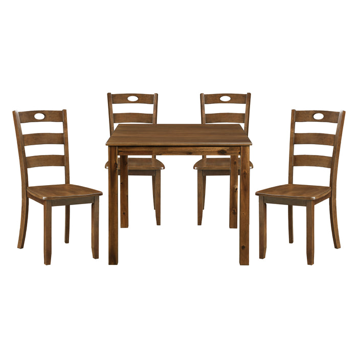 Stowe 5-Piece Pack Dinette Set in Walnut - 5891 - FAMSA Furniture (TX)