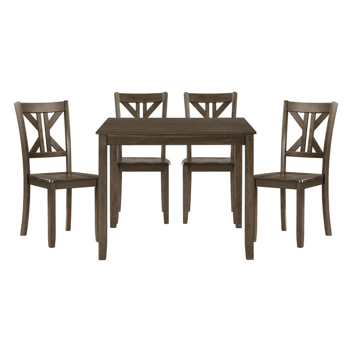 Rivera 5-Piece Pack Dinette Set in Brown/Charcoal - 5907CH-5P - FAMSA Furniture (TX)