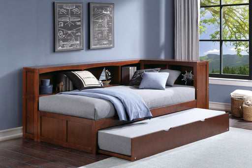 Rowe (4) Twin Bookcase Corner Bed with Twin Trundle in Cherry - B2013BCDC-1BCR* - FAMSA Furniture (TX)