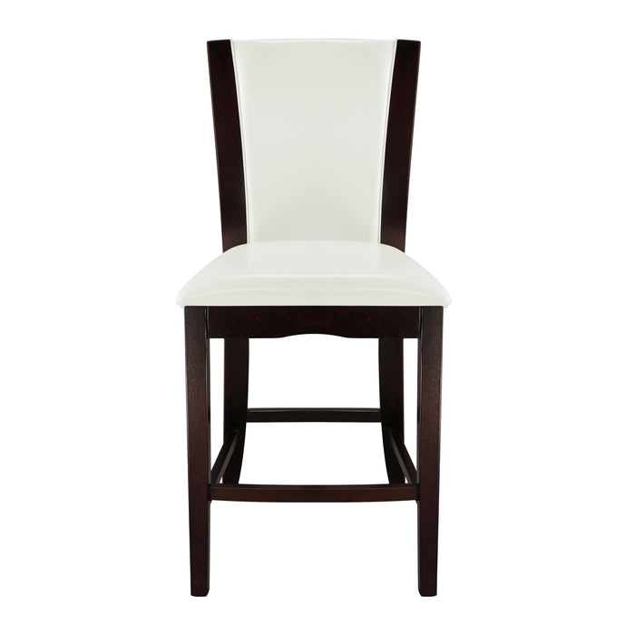 Daisy Counter Height Chair, White Bi-Cast Vinyl in White/Espresso - 710-24W - FAMSA Furniture (TX)