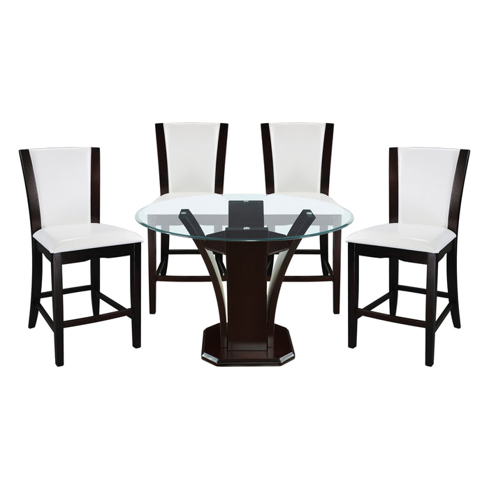 Daisy 5pc Set (TB+4S) in Espresso/Transparent/White - 710-36RD48*5W - FAMSA Furniture (TX)