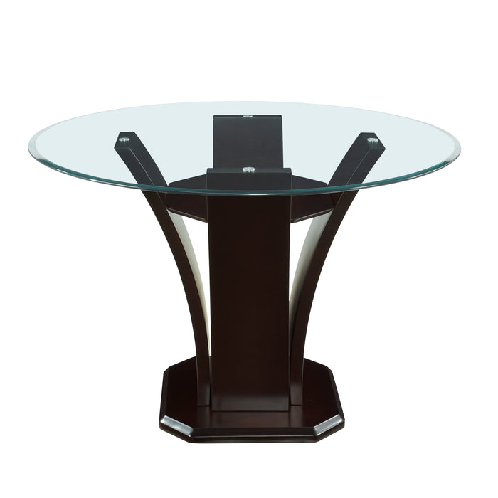 Daisy Round Counter Height Table, Glass Top in Espresso/Transparent - 710-36RD*