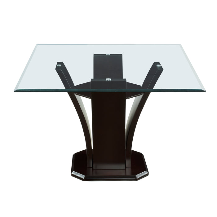 Daisy Dining Table in Espresso/Transparent - 710-54SQ* - FAMSA Furniture (TX)