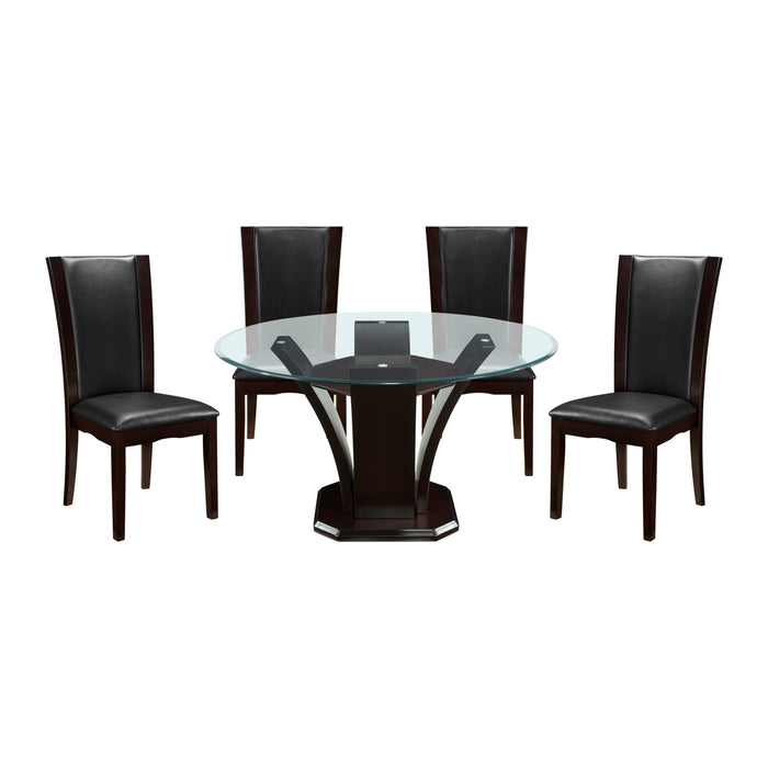 Daisy 5pc Set (TB+4S) in Espresso/Transparent/Brown - 710-54*5S - FAMSA Furniture (TX)