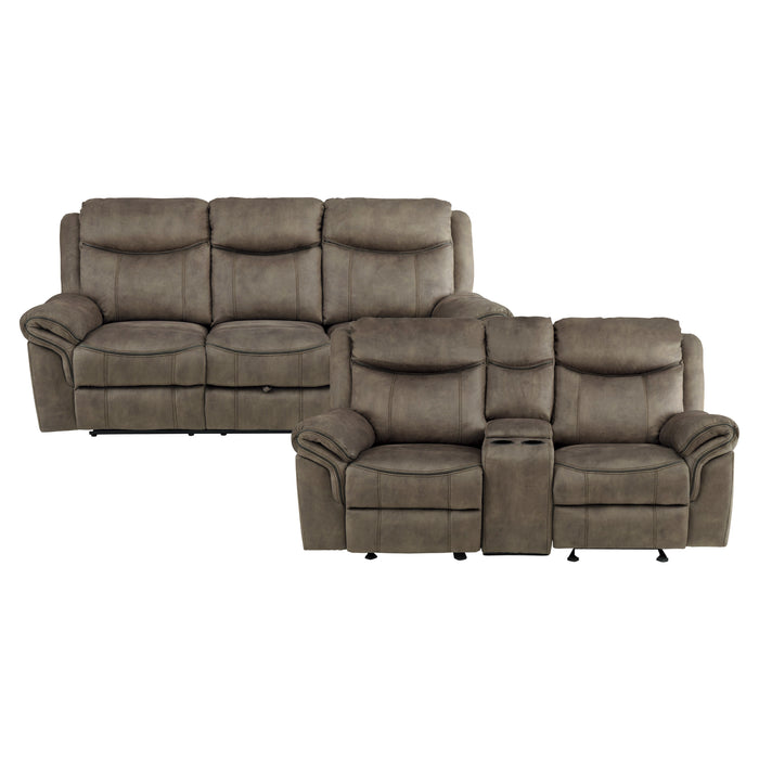 Aram 2pc Set: Sofa, Love in Brown - 8206NF*2 - FAMSA Furniture (TX)