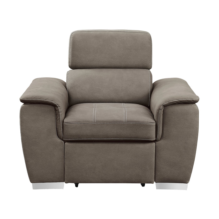 Ferriday Chair with Pull-out Ottoman in Taupe - 8228TP-1 - FAMSA Furniture (TX)