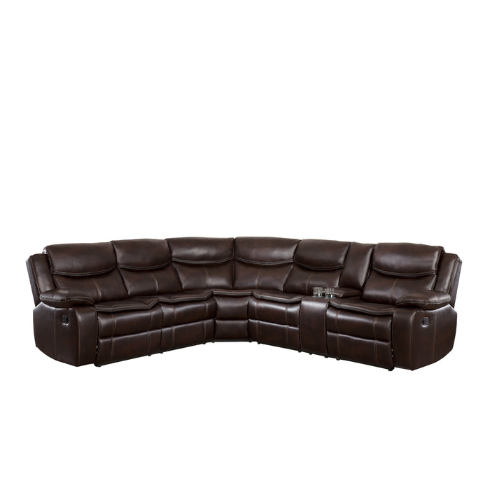 Bastrop 3-Piece Sectional with Right Console in Brown - 8230BRW*SC - FAMSA Furniture (TX)