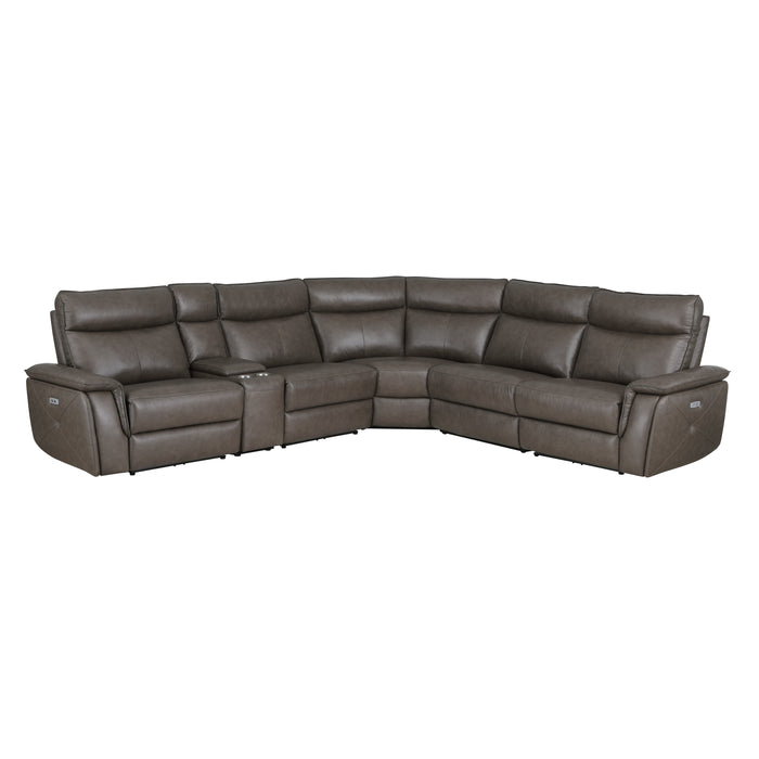 Maroni 6-Piece Modular Power Reclining Sectional with Power Headrests in Brown - 8259RFDB*6SCPWH - FAMSA Furniture (TX)
