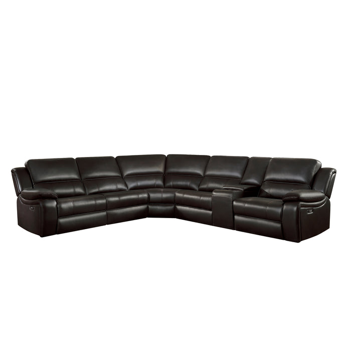Falun 6-Piece Modular Power Reclining Sectional in Brown - 8260DB*6PW - FAMSA Furniture (TX)