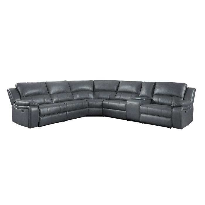 Falun 6-Piece Modular Power Reclining Sectional in Gray - 8260GY*6PW - FAMSA Furniture (TX)