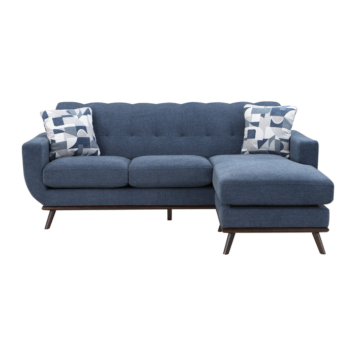 Everton Reversible Sofa Chaise in Blue/Walnut - 8341BL-3SCRV - FAMSA Furniture (TX)