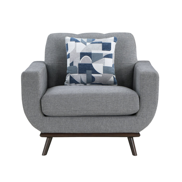 Everton Chair in Gray/Walnut - 8341GY-1RV - FAMSA Furniture (TX)