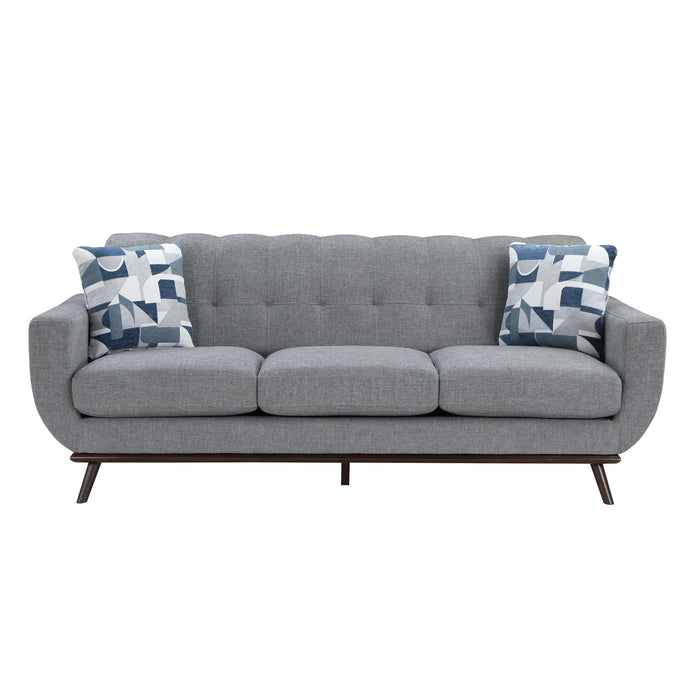 Everton Sofa in Gray/Walnut - 8341GY-3RV - FAMSA Furniture (TX)