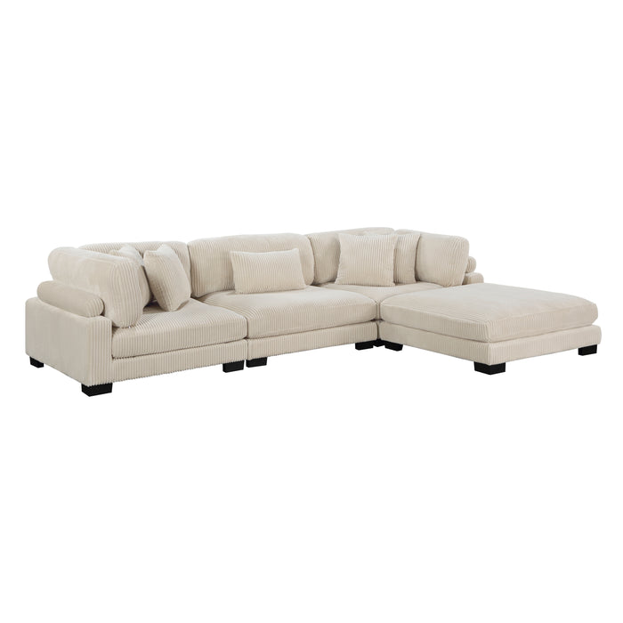 Traverse 4-Piece Modular Sectional with Ottoman in Beige - 8555BE*4OT - FAMSA Furniture (TX)