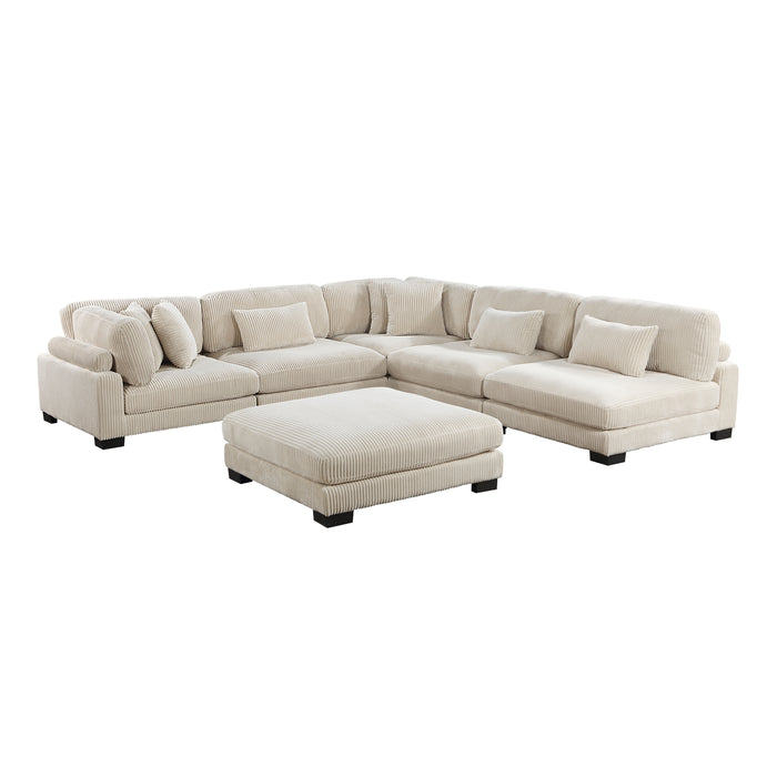 Traverse 6-Piece Modular Sectional with Ottoman in Beige - 8555BE*6OT - FAMSA Furniture (TX)